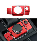 ANFOKAS for Mazda 3 CX-30 CX-50 Car Center Console Cover Gear Panel Gear Shift Knob Button Cover Trims Sporty Auto Interior Accessories - Red(8pcs)