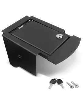 A-Premium Center Console Safe Box with 2 Keys Compatible with Ford Edge 2015-2019 Black