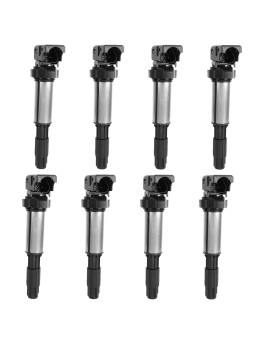 Set of 8 Ignition Coil Packs for 4.4L 4.8L V8 BMW X5 650i 645Ci 550i 545i 750i 745i 750Li 745Li Z4 2002 2003 2004 2005 2006 2007 2008 2009 Coils 4.4 4.8 OE UF522 12131712219