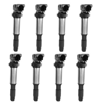 Set of 8 Ignition Coil Packs for 4.4L 4.8L V8 BMW X5 650i 645Ci 550i 545i 750i 745i 750Li 745Li Z4 2002 2003 2004 2005 2006 2007 2008 2009 Coils 4.4 4.8 OE UF522 12131712219