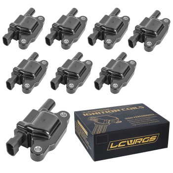 Set of of 8 Square Ignition Coil Pack Fits for 5.3 V8 2007 2008 2009 2010 2011 Chevy Silverado 1500 Avalanche Tahoe Suburban GMC Yukon Sierra Coils 5.3L Replaces UF413 12570616