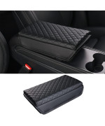 Carwiner Center Console Cover for Tesla Model 3 Model Y, PU Leather Armrest Box Cushion Protector Accessories