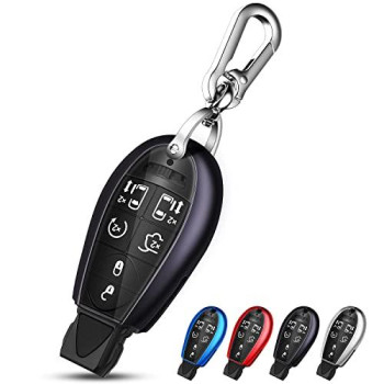 QBUC for Dodge Key Fob Cover with Keychain TPU Key Case Compatible with 2008-2018 Dodge Ram Jeep Chrysler Model Accessories (Purple)