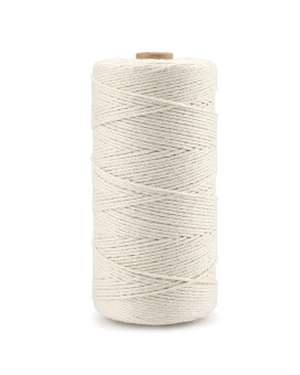 G2PLUS White Cotton String,1.5MM Cotton String,984 Feet Cotton Bakers Twine,Gift Wrapping String,Macrame Cord for DIY Art&Crafts,Home Decor, Gift Packaging(Off-White)