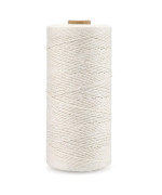 G2PLUS White String,1MM White Cotton String,984Feet Cooking Twine String,Bakers Twine for Cooking,Food Safe Cotton Kitchen String Butchers Twine for Tying Meat,Roasting,Sauage,Turkey(Off-White)