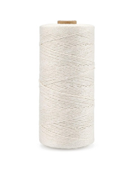 G2PLUS White String,1MM White Cotton String,984Feet Cooking Twine String,Bakers Twine for Cooking,Food Safe Cotton Kitchen String Butchers Twine for Tying Meat,Roasting,Sauage,Turkey(Off-White)