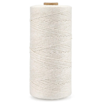 G2PLUS White String,1MM White Cotton String,984Feet Cooking Twine String,Bakers Twine for Cooking,Food Safe Cotton Kitchen String Butchers Twine for Tying Meat,Roasting,Sauage,Turkey(Off-White)