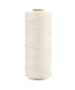 G2PLUS White String,1MM White Cotton String,656Feet Cooking Twine String,Bakers Twine for Cooking,Food Safe Cotton Kitchen String Butchers Twine for Tying Meat,Roasting,Sauage,Turkey(Off-White)