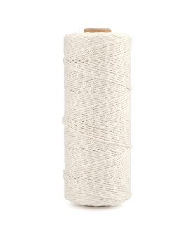 G2PLUS White String,1MM White Cotton String,656Feet Cooking Twine String,Bakers Twine for Cooking,Food Safe Cotton Kitchen String Butchers Twine for Tying Meat,Roasting,Sauage,Turkey(Off-White)