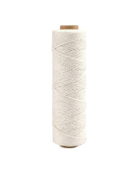 G2PLUS White String,1MM White Cotton String,328Feet Cooking Twine String,Bakers Twine for Cooking,Food Safe Cotton Kitchen String Butchers Twine for Tying Meat,Roasting,Sauage,Turkey(Off-White)