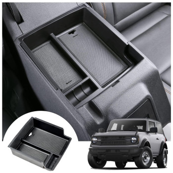 Mabett Center Console Organizer Tray for Ford Bronco Accessories 2024 2023 2022 2021, Armrest Storage Insert Box fit Bronco 2/4 Door with Non-Slip Mat