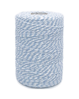 Leecogo Bakers Twine String Light Blue and White Cotton Twine 656 Feet Butchers Twine for Gift Wrapping DIY Crafts Home Decoration Cooking