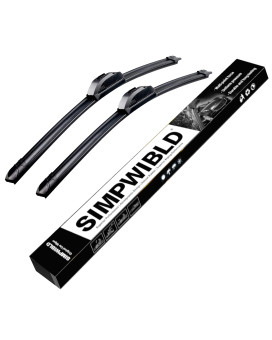 SIMPWIBLD Wiper Blades,Premium All-Seasons Durable Stable And Quiet OEM Quality J hook Front Windshield Wipers 13+13 (Set of 2)