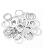 HELIFOUNER 50 Pieces M14x20x1.5mm Automotive Drain Plug Gaskets, Oil Crush Washers, Aluminum Flat Washers, Inner Diameter 14mm, Outer Diameter 20mm, Thickness 1.5mm