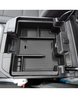 Full Size Center Console Organizer Tray Compatible with 2019-2022 Chevy Silverado/GMC Sierra 1500 and 2020-2022 2023 Silverado/Sierra 2500HD 3500HD Accessories -Full Console w/Bucket Seats ONLY, Black