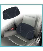 BestEvMod Car Seat Cushion Lumbar Support Pillow for Car l,Memory Foam Linen Material Lumbar Cushion Relieve Back Fatigue Fit for Most Car (Black)