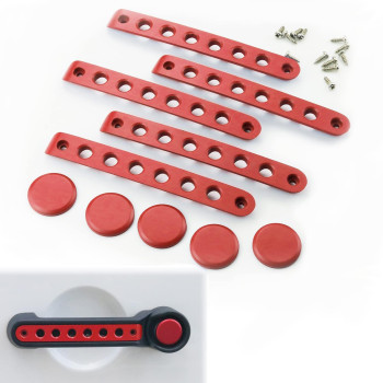 Bolaxin Side Door Handle Covers+Push Button Knobs Covers Parts Trim Fits for Jeep Wrangler JK JKU Sahara Unlimited 2007-2018 Exterior Grab Handles Pull JK Mods Decoration Aluminum (Red, 10 pcs)