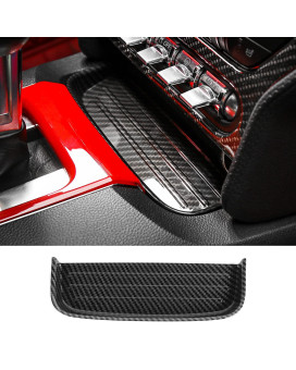 RT-TCZ Gear Shift Panel Storage Box Organizer Tray Center Console Trim Cover Interior Accessories for Ford Mustang 2015 2016 2017 2018 2019 2020 2021,Red Carbon Fiber