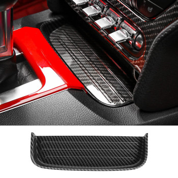 RT-TCZ Gear Shift Panel Storage Box Organizer Tray Center Console Trim Cover Interior Accessories for Ford Mustang 2015 2016 2017 2018 2019 2020 2021,Red Carbon Fiber