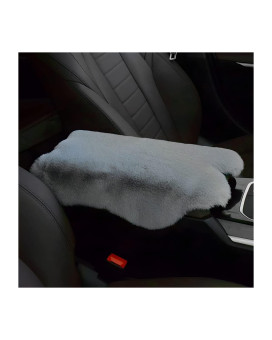 AUKEPO Car Center Console Pad, Soft Fluffy Armrest Box Pad Universal for Car Consoles Seat Box Protector, Auto Armrest Cover Car Interior Accessories for Most Vehicle, SUV, Truck, Car (Gray)