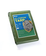 GUARD SHIELD Green/Sliver Tarp 8x12 Feet Waterproof Tarps Lightweight Camping Tarp Outdoor Multi Purpose Poly Cover 6mil