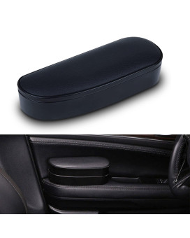 Miytsya 1 PC Car Armrest Support Left Elbow Pad Extender, Relieve Driver Arm Fatigue Car Armrest Cover, 7.9 x 3.1 Height Adjustable Comfort Central Lift Storage Box, for Most Cars (Black)