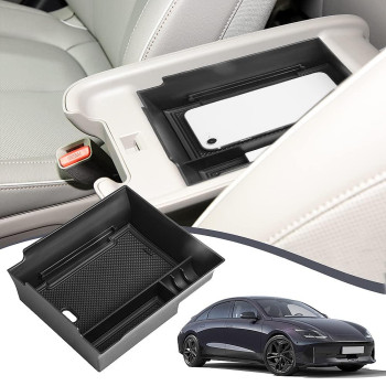 Salusy 2023 Hyundai IONIQ 6 Center Console Organizer,Armrest Storage Box Tray Compatible for 2023 Hyundai IONIQ 6 Accessories