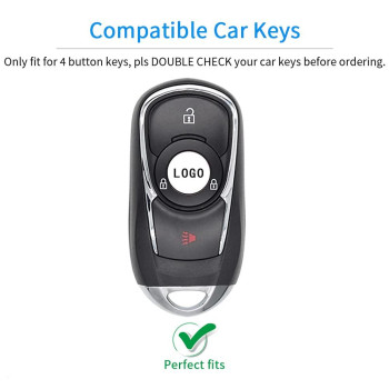 YFRAUTO for Buick Key Fob Cover 2017 2018 2019 2020 Encore Accessories 2021 2022 Encore GX 4 Buttons Smart Control Car Key Protector Soft TPU Key Case White 1 Pack