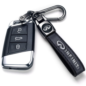 Dresleep Genuine Leather car Keychain Suitable for Infiniti QX50 Q50 Q70 Q70L Q60 QX30 QX60 QX80 Key Ring Lanyard Accessories Key Chain Keyring Business Gift Birthday Present