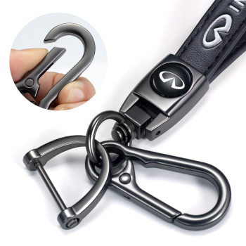 Dresleep Genuine Leather car Keychain Suitable for Infiniti QX50 Q50 Q70 Q70L Q60 QX30 QX60 QX80 Key Ring Lanyard Accessories Key Chain Keyring Business Gift Birthday Present