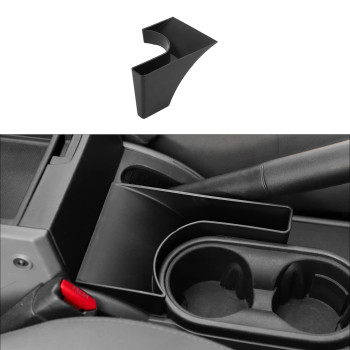 Jimen Compatible with Jeep Wrangler JK JKU 2007-2010, Car Center Console Hand Brake Storage Box Armrest Organizer Tray