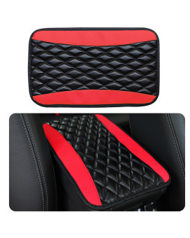 Pincuttee Pu Leather Console Armrest Cover 1PC, Car Center Console Pad Cover,Universal Armrest Box Mat,Waterproof Armrest Cover Center Console Pad(12.6x7.5, Red)