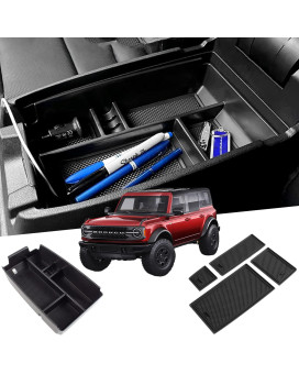 RESTBONE Center Console Organizer Tray Compatible with 2021-2023 Ford Bronco Sport & 2020-2023 Escape Armrest Storage Interior Box Tray Car Accessories