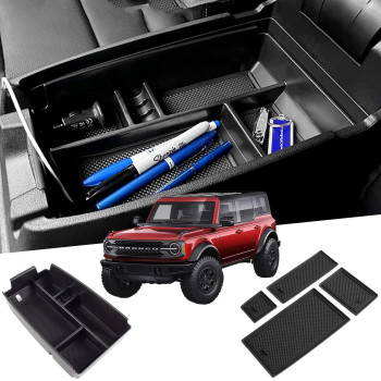 RESTBONE Center Console Organizer Tray Compatible with 2021-2023 Ford Bronco Sport & 2020-2023 Escape Armrest Storage Interior Box Tray Car Accessories