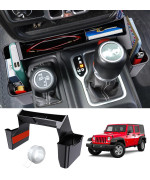 Eamplest Gear Shift Center Console Side Tray Organizer for Jeep Wrangler JL JLU 4xe 2023 2022 2021 2020 2019 2018& Gladiator JT 2020-2023 Interior Storage Accessories Shifter Storage Box