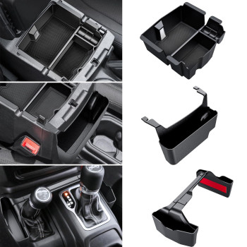 Eamplest Center Console Organizer for Jeep Wrangler JL/JLU 2018-2023 2024 and Gladiator JT 2020-2023 Accessories Gear Shift Side Tray Organizer, Hanging Armrest Storage Box-3PCS (Not for JK/JKU)