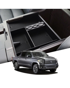 AEEKCARS Compatible with Toyota Tundra Accessories Center Console Tray Organizer for Tundra 2007-2020 2021 Armrest Box Secondary Storage Tray Coin Container (Full Console w/Bucket Seats ONLY)