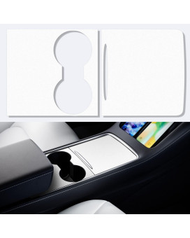 Farmogo 2023 Upgarde Tesla Model 3 Model Y Center Console Wrap Cover Kit White Only Fit New Center Console for Tesla Accessories 2021 2022 2023 (White)