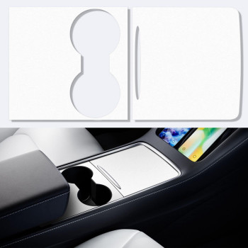 Farmogo 2023 Upgarde Tesla Model 3 Model Y Center Console Wrap Cover Kit White Only Fit New Center Console for Tesla Accessories 2021 2022 2023 (White)