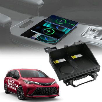 PACEWALKER Center Console Wireless Charger Tray for Toyota Sienna 2022-2023 OEM Car Wireless Charger Accessories with Anti-Slip Mat fit Toyota Sienna