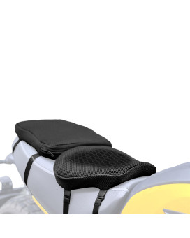 Motorcycle Gel seat Cushion Front and Rear Combo Kit-Soft Rubber Material Motorcycle Seat Cushion Pad, Cool and Breathable Travel Seat Cushion, Honeycomb Structure Seat Cushion,with seat Cover