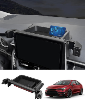 FIILINES Dashboard Center Console Organizer Compatible with Toyota Corolla 2019-2023, Corolla Cross 2022-2023 (Fit 8 Touch Screen) Dash Storage Tray Interior Accessories