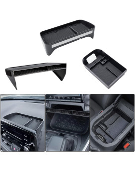 JDMCAR 3PCS Center Console Organizer Tray Set Compatible with Toyota RAV4 2019-2024 and 2021-2024 RAV4 Prime Insert Three Storage Box, Dash Center Console Tray (Only Fit 8'' Multimedia Display)