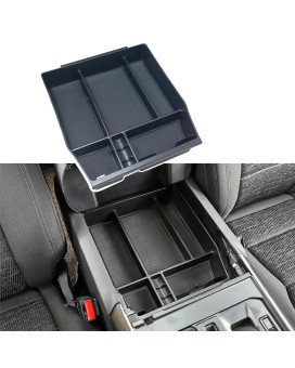 Zxiaochun Center Console Organizer Compatible with 2021 2022 2023 2024 Ford F150 Interior Accessories, Armrest Box Insert Storage Tray (Full Console w/Bucket Seats ONLY)-Black