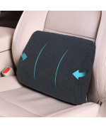 Big Hippo Lumbar Support Pillow Soft Plush Back Pillow Memory Foam Back Support for Car - Mid/Lower Back Support Cushion for Car Seat (Black)