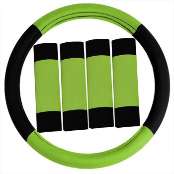 Road Master Steering Wheel Cover And Seatbelt Pads - Green