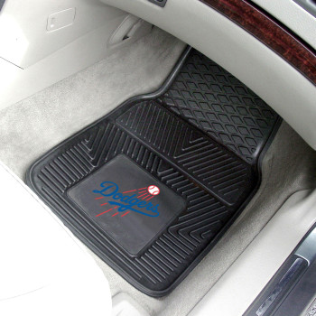 Fanmats 8841 Los Angeles Dodgers 2Piece Heavy Duty Vinyl Car Mat Set Front Row Floor Mats All Weather Protection Universal F