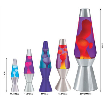 145Inch Silver Base Lava Lamp With Purple Wax In Blue Liquid 2118