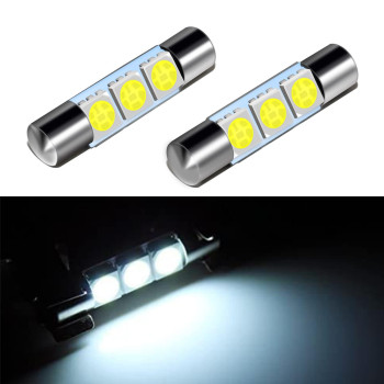 Zhol Super Bright White Vanity Led Light Bulbs Mirror Fuse Sun Visor 3Smd 5050 Chips 6641F A Pair