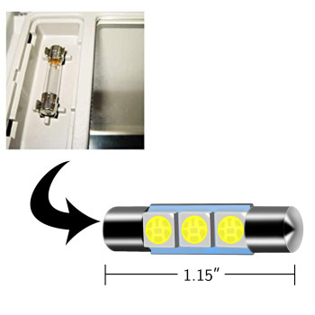 Zhol Super Bright White Vanity Led Light Bulbs Mirror Fuse Sun Visor 3Smd 5050 Chips 6641F A Pair